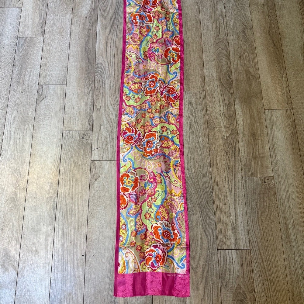 Harve Bernard Paisley Print Silk Scarf